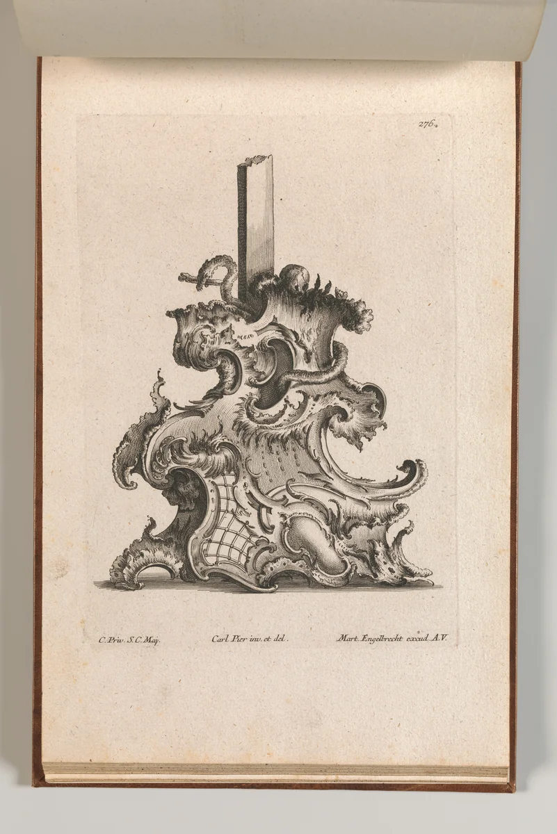 Design for the Base of a Crucifix, Plate 3 from: 'Neü inventierte Crucifix= Stöcke' by Jacob Gottlieb Thelot, book, 1745-1755