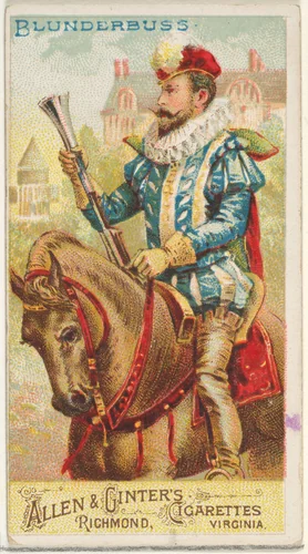 Blunderbuss, from the Arms of All Nations series (N3) for Allen & Ginter Cigarettes Brands by Allen & Ginter, print, 1887