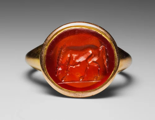 Intaglio Depicting a Horse by Roman, metalwork, 1-100