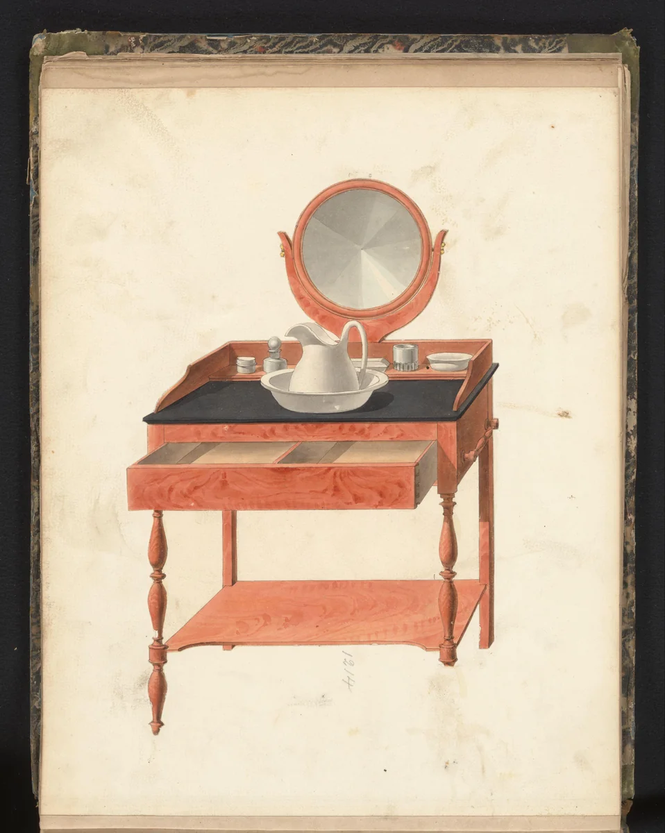 Ontwerp van een toilettafel by anonymous, drawing, 1825-1839