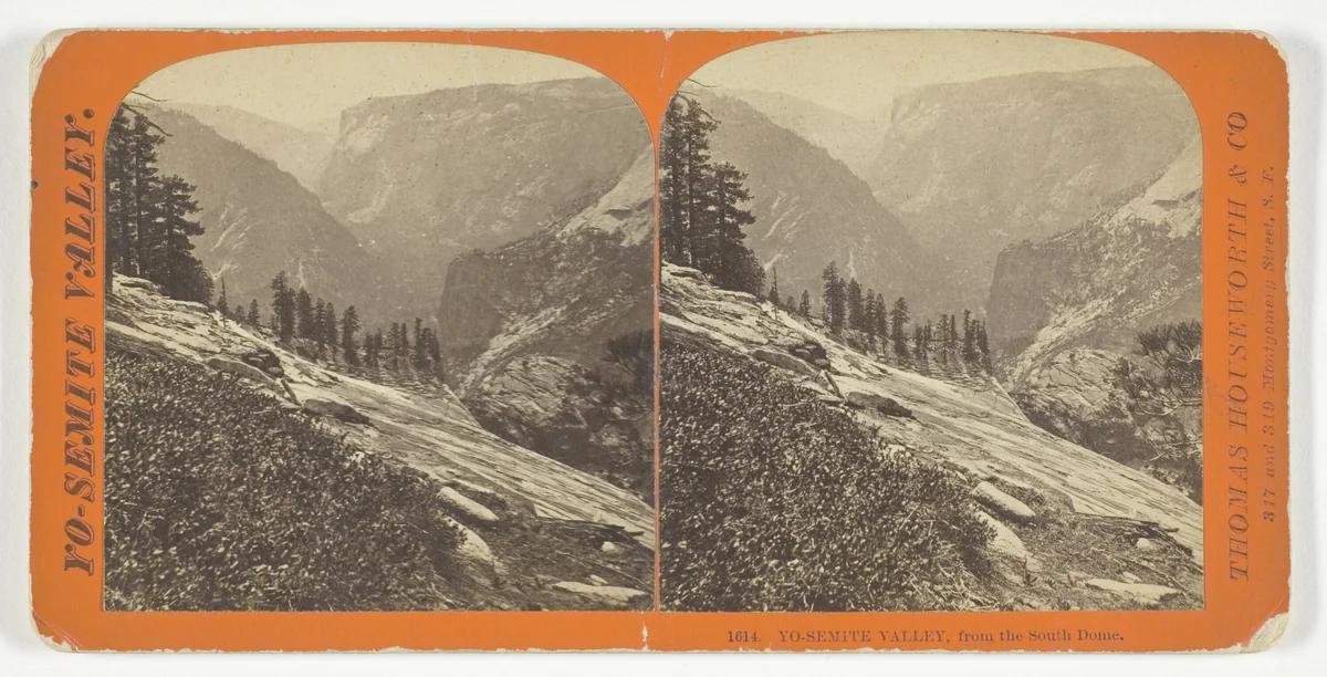 Yo-semite Valley, from the South Dome, No. 1614 from the series "Yosemite Valley" by Thomas Houseworth, photograph, 1863-1873