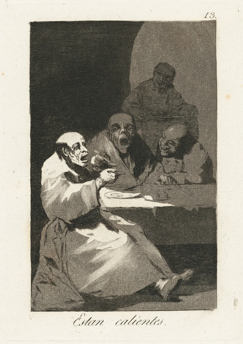 Estan Calientes (They Are Hot) by Francisco Goya, print, 1799