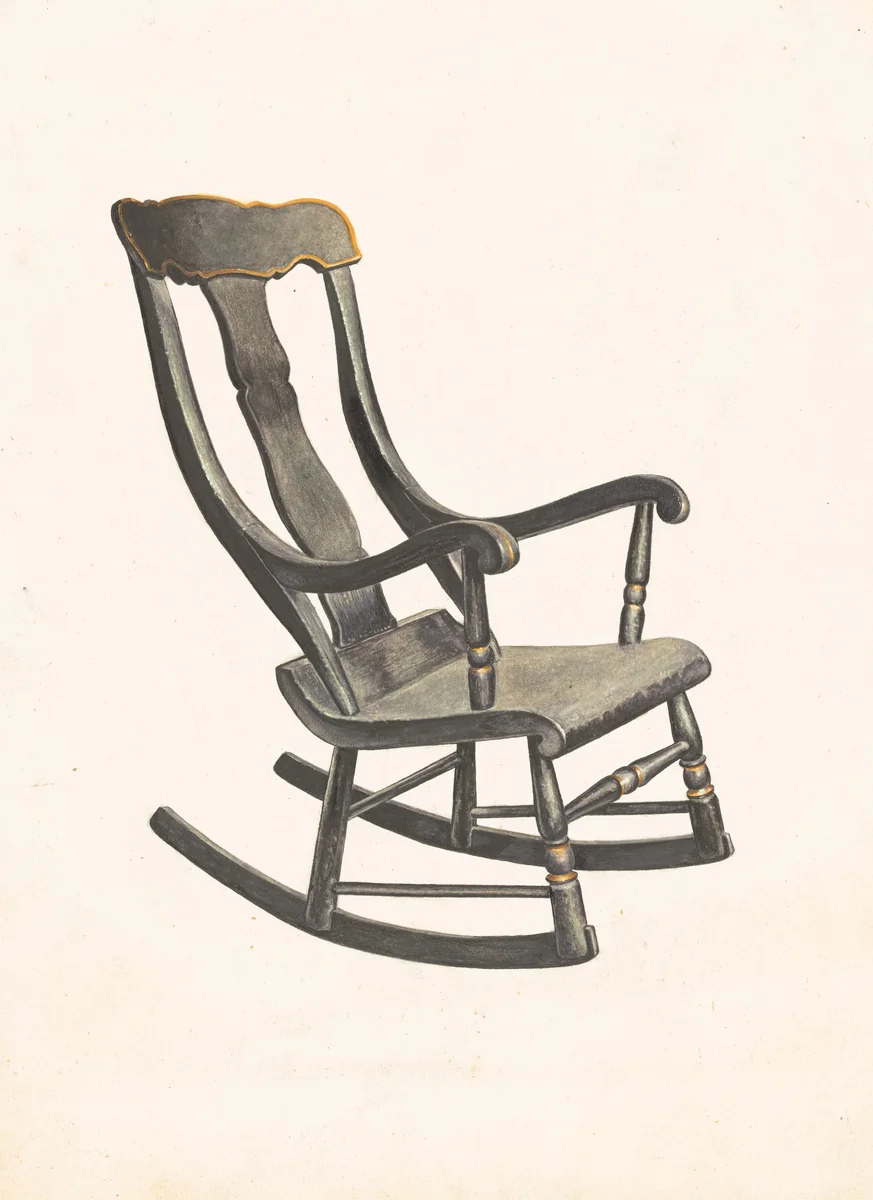 Rocking Chair (Square Back) by Robert Gilson, index of american design, 1937