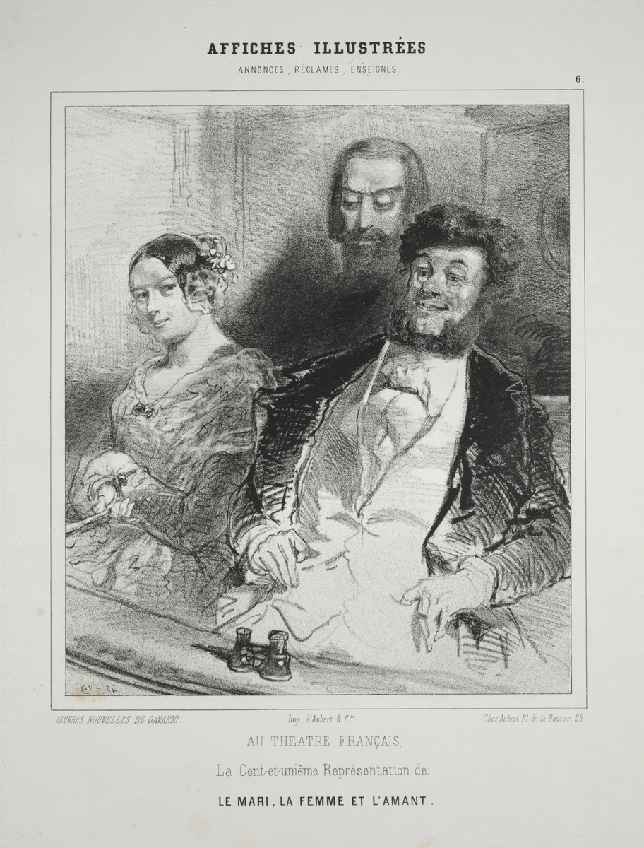 Affiches Illustées by Paul Gavarni, print, 1824-1866