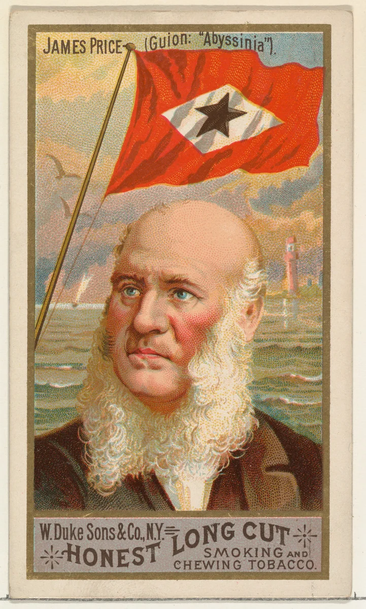 James Price, from the Sea Captains series (N127) issued by Duke Sons & Co. to promote Honest Long Cut Tobacco by W. Duke, Sons & Co., print, 1887