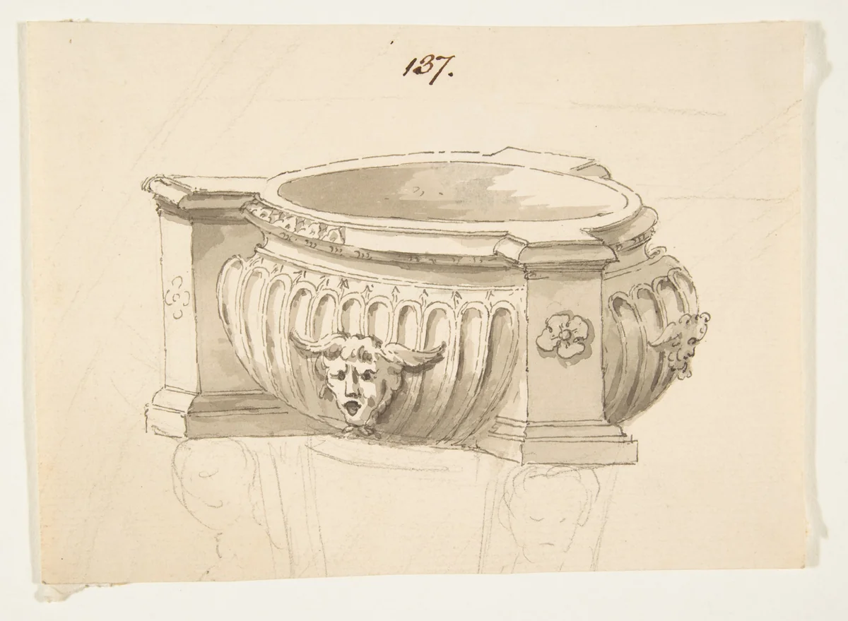 Design for a Vessel by anonymous, drawing, 1700-1799