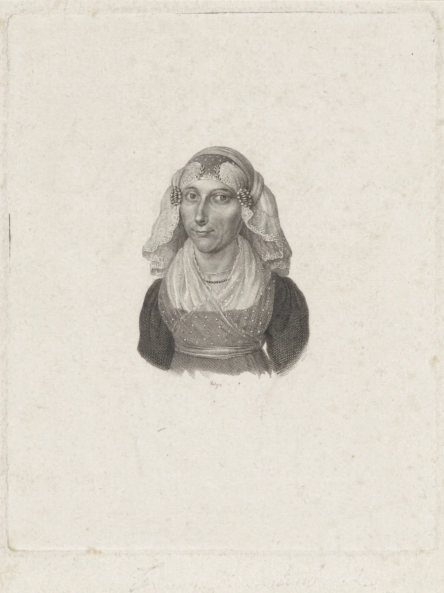 Portret van Fenna Mastenbroek by Philippus Velijn, print, 1797-1836