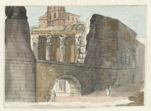 Romeinse ruïnes by Pieter Bartholomeusz. Barbiers, drawing, 1782-1837
