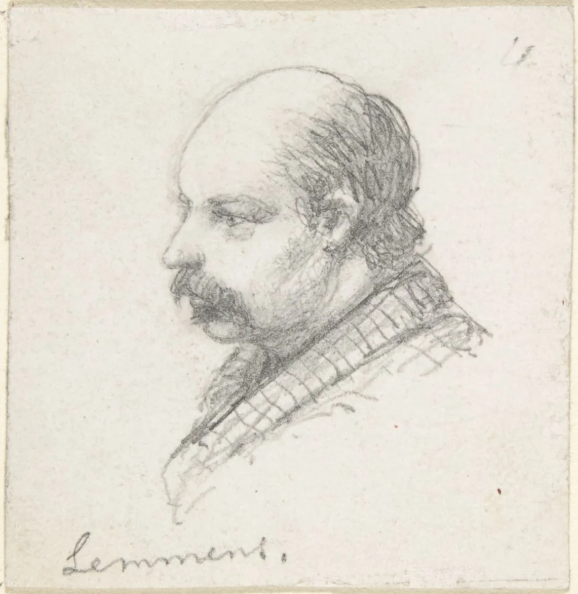 Portrait of Lemmens by anonymous, drawing, 1800-1899