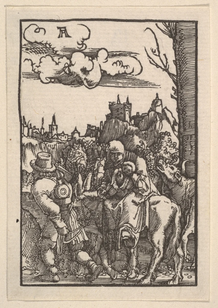 The Flight Into Egypt, from "The Fall and Salvation of Mankind Through the Life and Passion of Christ" by Albrecht Altdorfer, print, 1508-1518