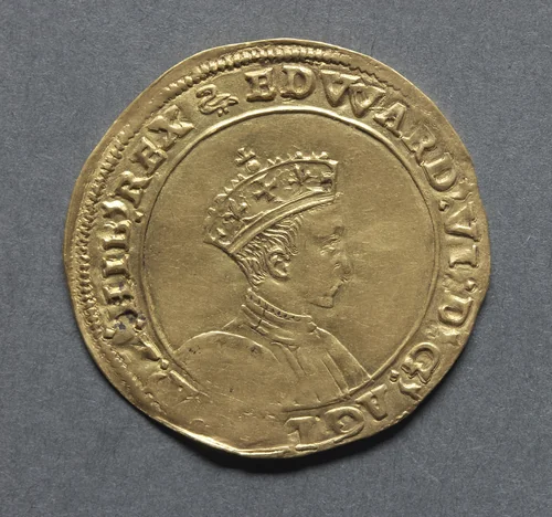 Half Sovereign: Edward VI (obverse) by Unknown, metalwork, 1549-1550