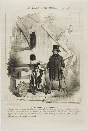 The Theatre Doctor (plate 25) by Charles-Émile Jacque, print, 1843
