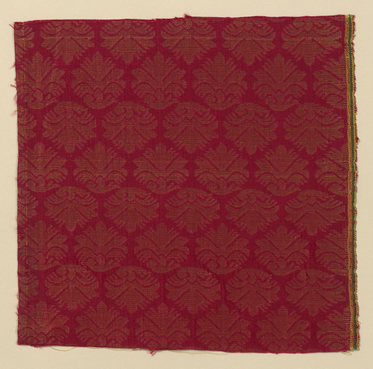 Fragment by Italy, textile, 1625-1675