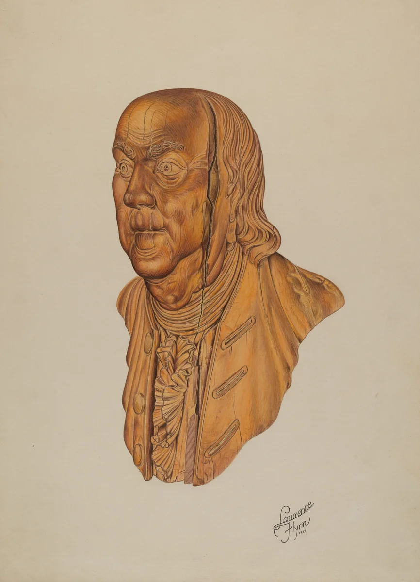 Figurehead: Benjamin Franklin by Lawrence Flynn, index of american design, 1937