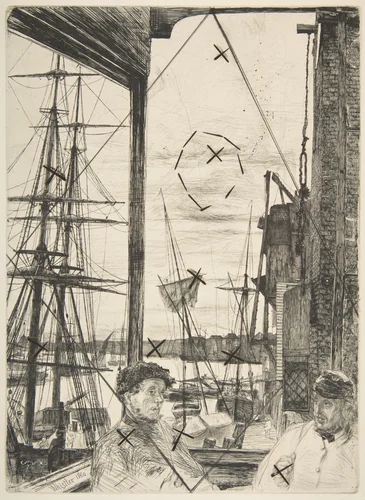 Rotherhithe (Wapping) by James McNeill Whistler, print, 1860