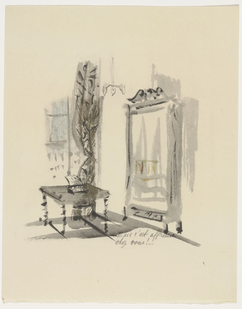 Duplicate of plate (page 69) from Mille Regrets (A Thousand Regrets) by Christian Bérard, illustrated book, 1947