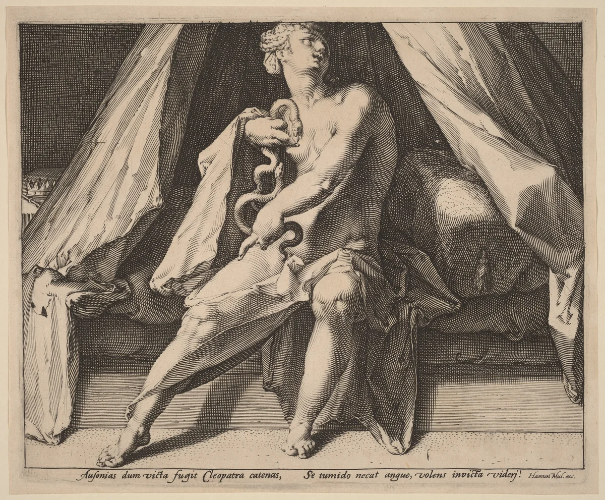 Cleopatra by Jan Muller, print, 1587-1597