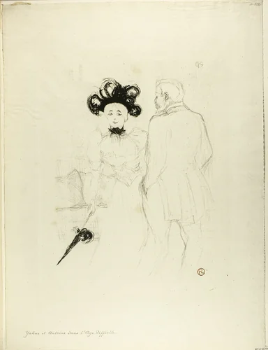 Yahne and Antoine, in L'Age Difficile by Henri de Toulouse-Lautrec, print, 1895