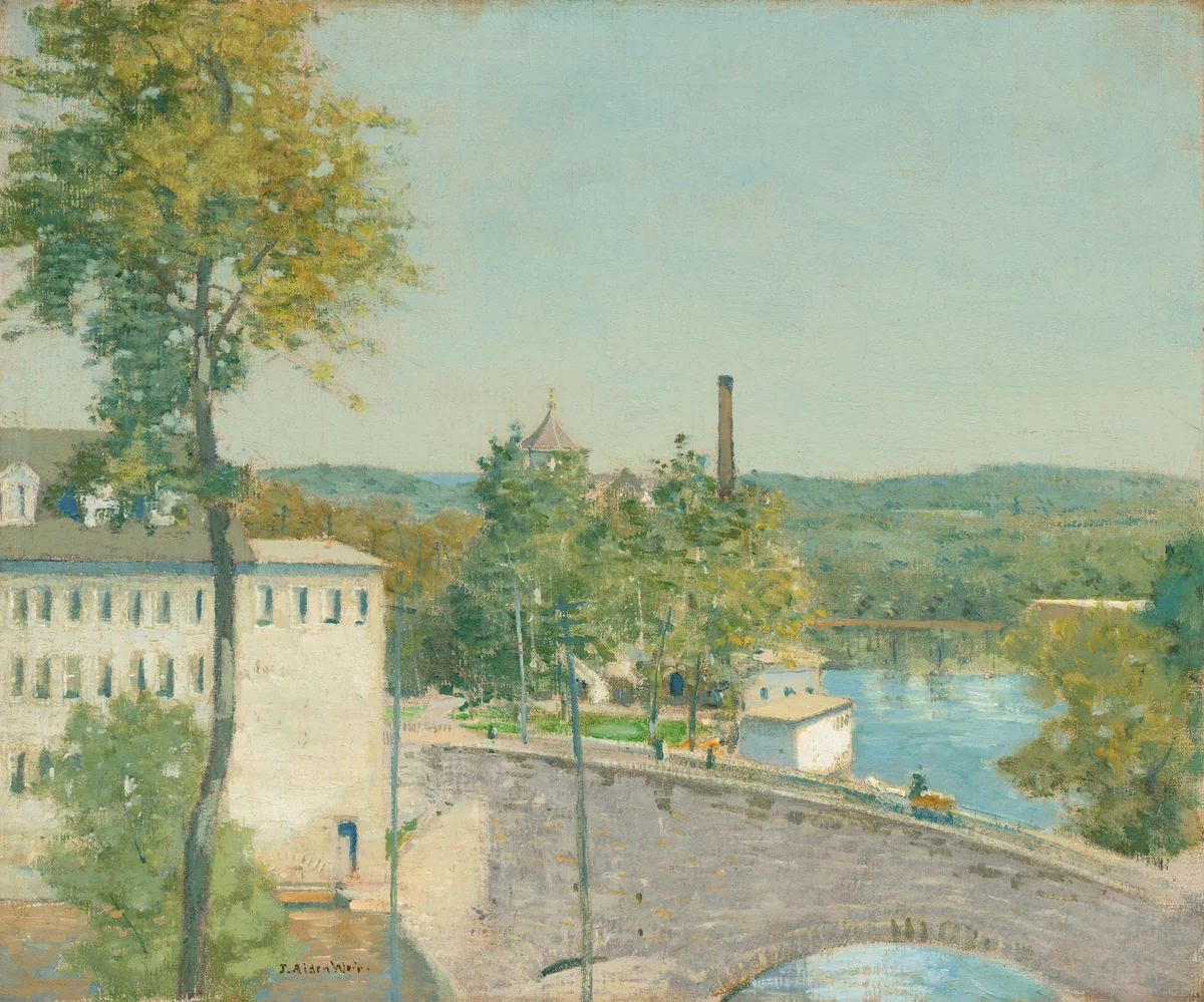 U.S. Thread Company Mills, Willimantic, Connecticut by Julian Alden Weir, painting, 1893-1897