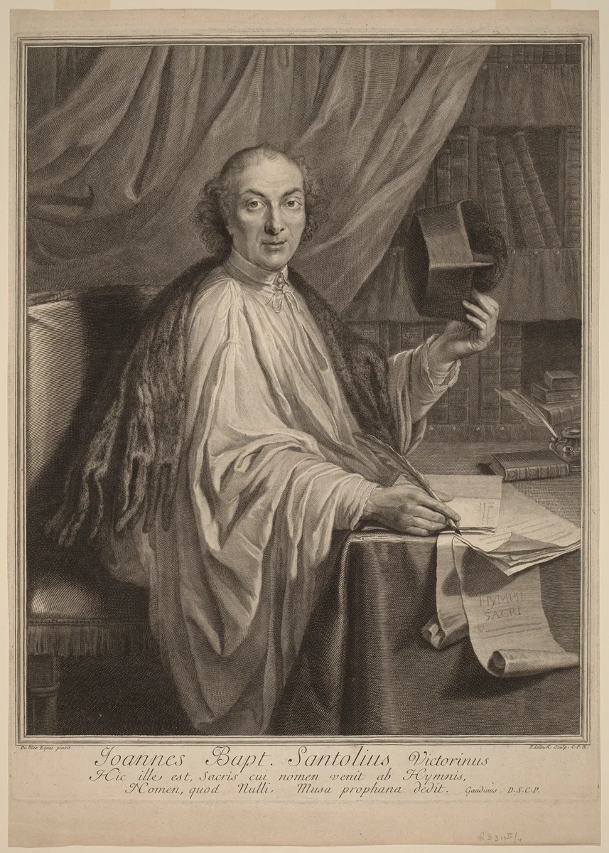 Jean-Baptiste Santeuil by Gerard Edelinck, print, 1640-1707