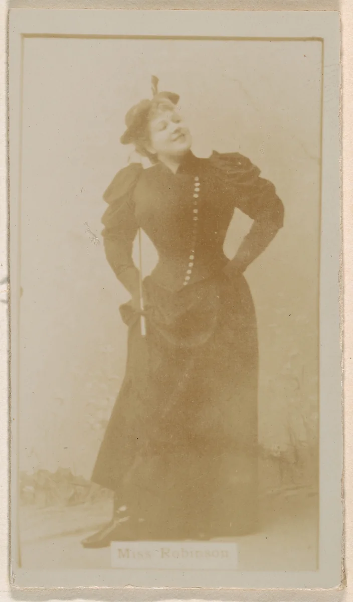 Miss Robinson, from the Actresses series (N245) issued by Kinney Brothers to promote Sweet Caporal Cigarettes by Kinney Brothers Tobacco Company, photograph, 1890