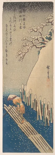 Snow on the Sumida River by Utagawa Hiroshige (歌川広重), print, 1825-1845