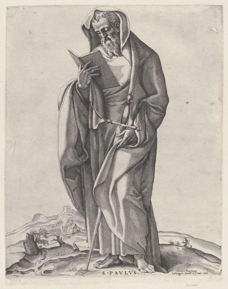 An Old Man (Saint Paul) by Nicolas Beatrizet, print, 1530-1566