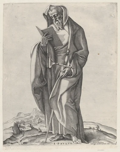 An Old Man (Saint Paul) by Nicolas Beatrizet, print, 1530-1566