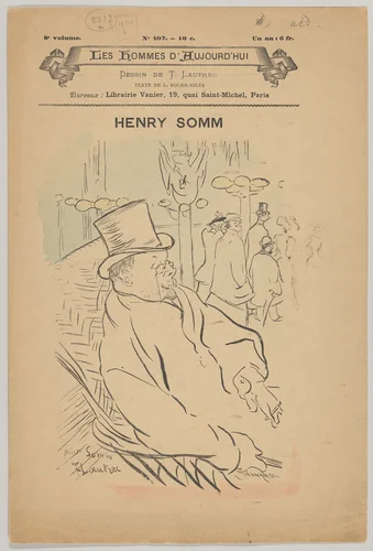 Henry Somm by Henri de Toulouse-Lautrec, print, 1897