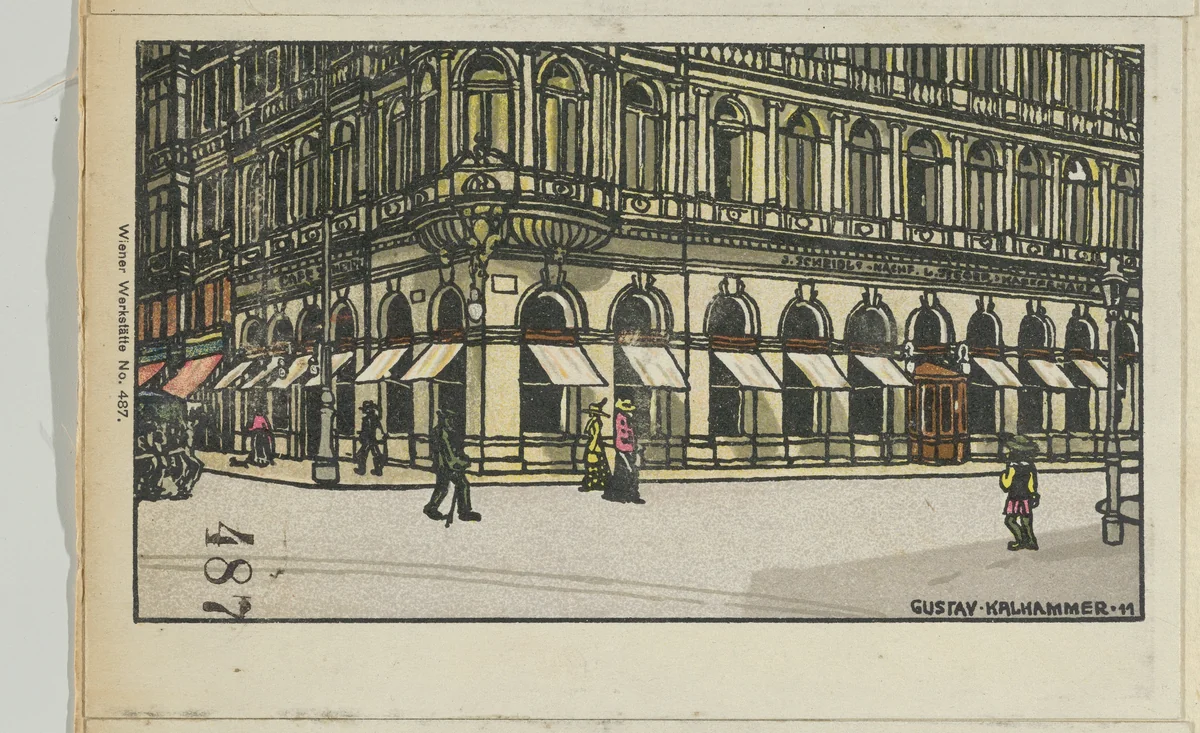 L. Steger, Successor to Café J. Scheidl by Gustav Kalhammer, print, 1912