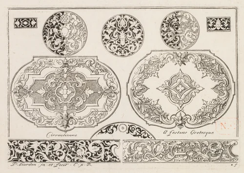 # 4 From " Livre sencond essais de gravjre " second book of Engraved designs by Pierre Bourdon, print, 1703-1713