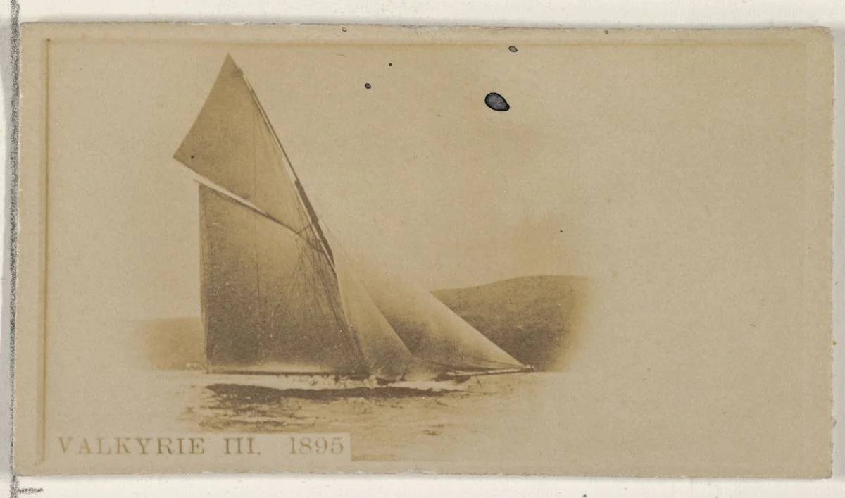 Valkyrie III, 1895, from the Famous Ships series (N50) for Virginia Brights Cigarettes by Allen & Ginter, photograph, 1895