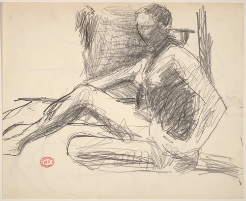 Untitled [study of seated female nude] by Richard Diebenkorn, drawing, 1955-1967