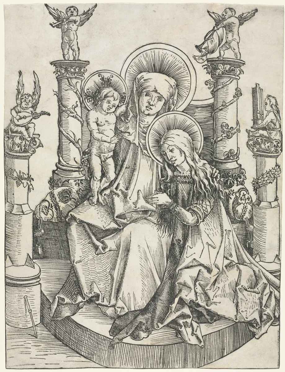 St. Anne, the Virgin and Christ Child by Hans Wechtlin, print, 1500-1510