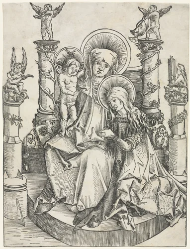 St. Anne, the Virgin and Christ Child by Hans Wechtlin, print, 1500-1510