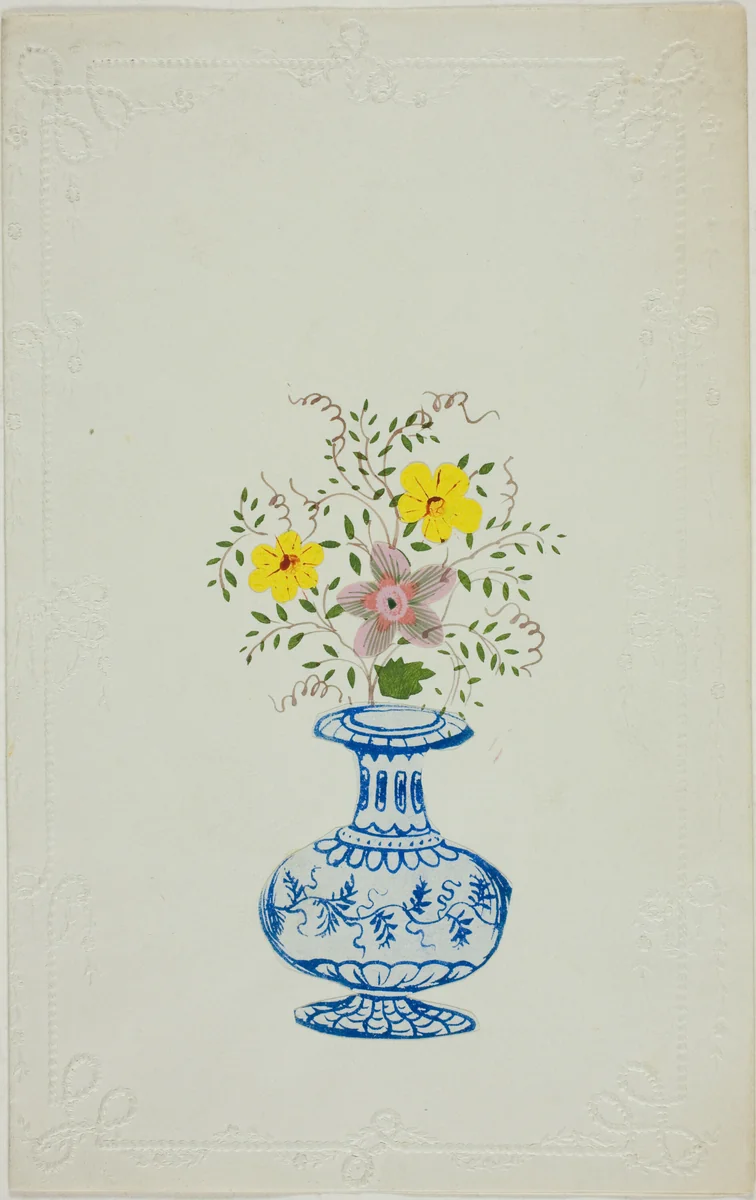 Untitled Valentine (Blue and White Vase with Flowers) by George Kershaw, other, 1845-1855