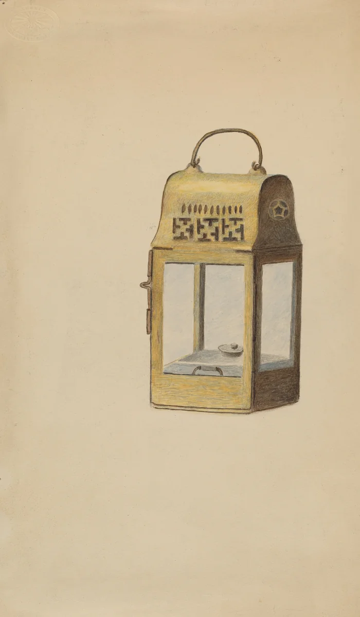 Brass Lantern by Margaret Stottlemeyer, index of american design, 1936