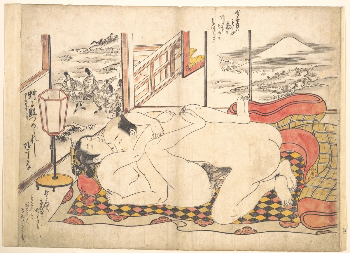 Bedroom Scene by Okumura Masanobu (奥村政信), print, 1729-1749