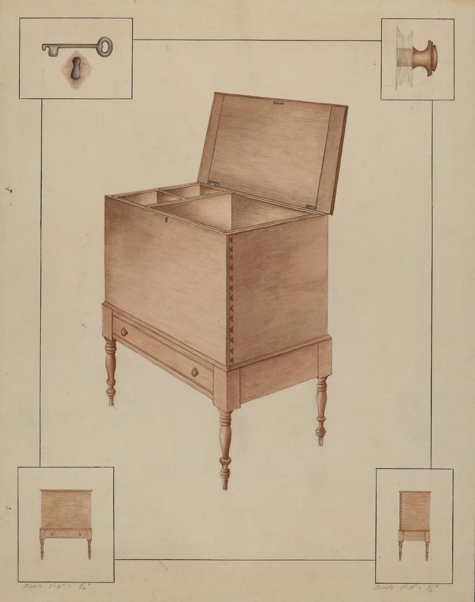 Sugar Chest by Sarah F. Williams, index of american design, 1938