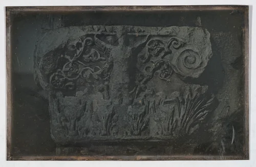 Capital, Greco-Roman Theater, Miletus (71. Milet. Théatre ant. chap.) by Joseph-Philibert Girault de Prangey, photograph, 1843