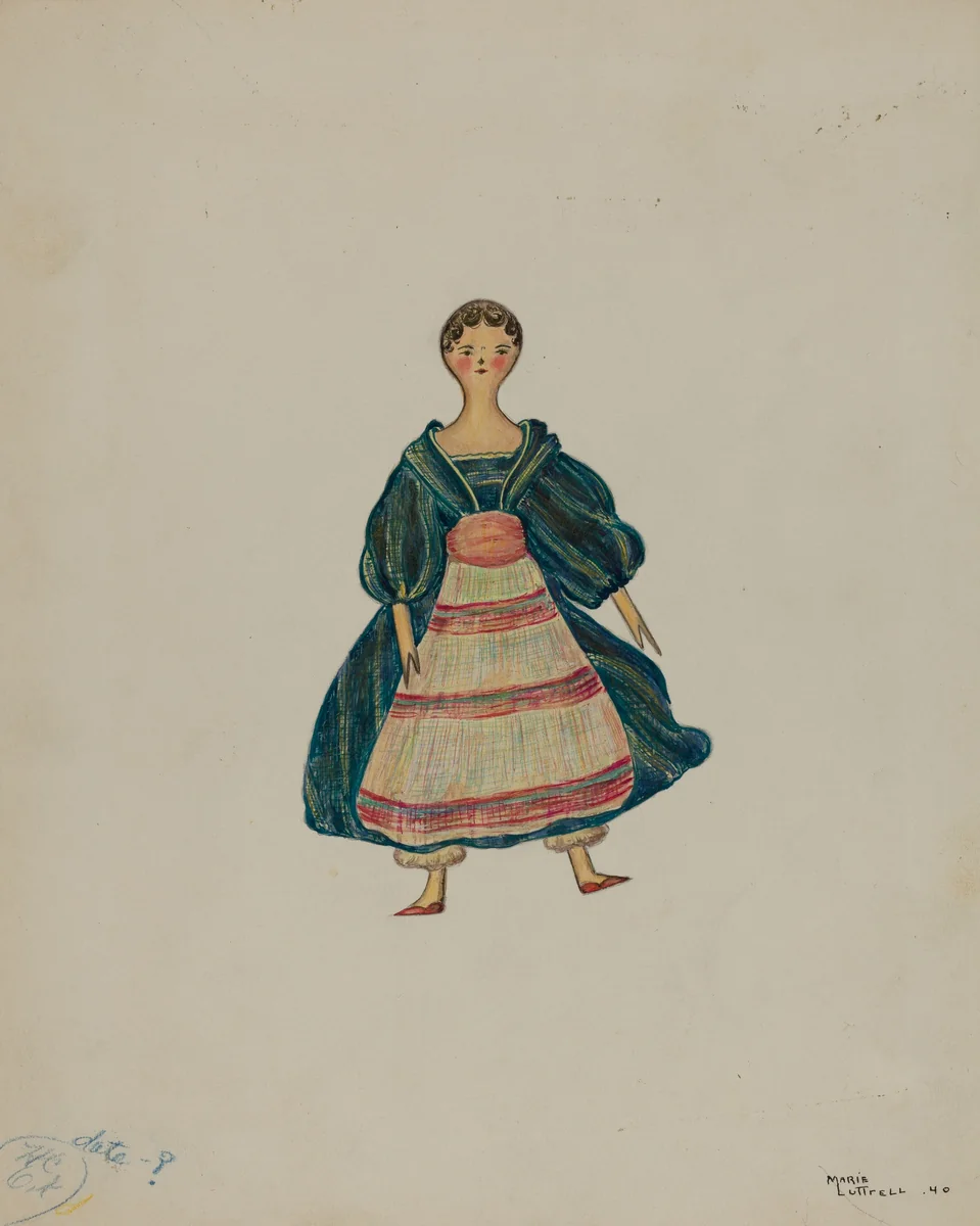 Wooden Doll by Marie Lutrell, index of american design, 1940
