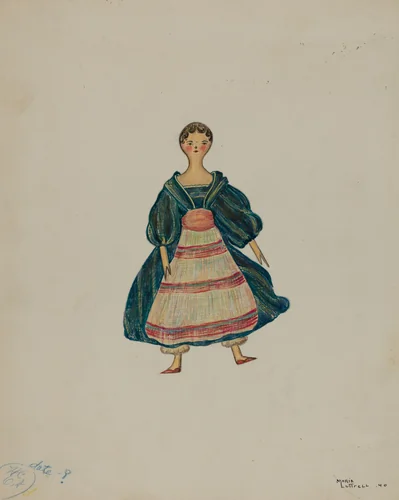 Wooden Doll by Marie Lutrell, index of american design, 1940