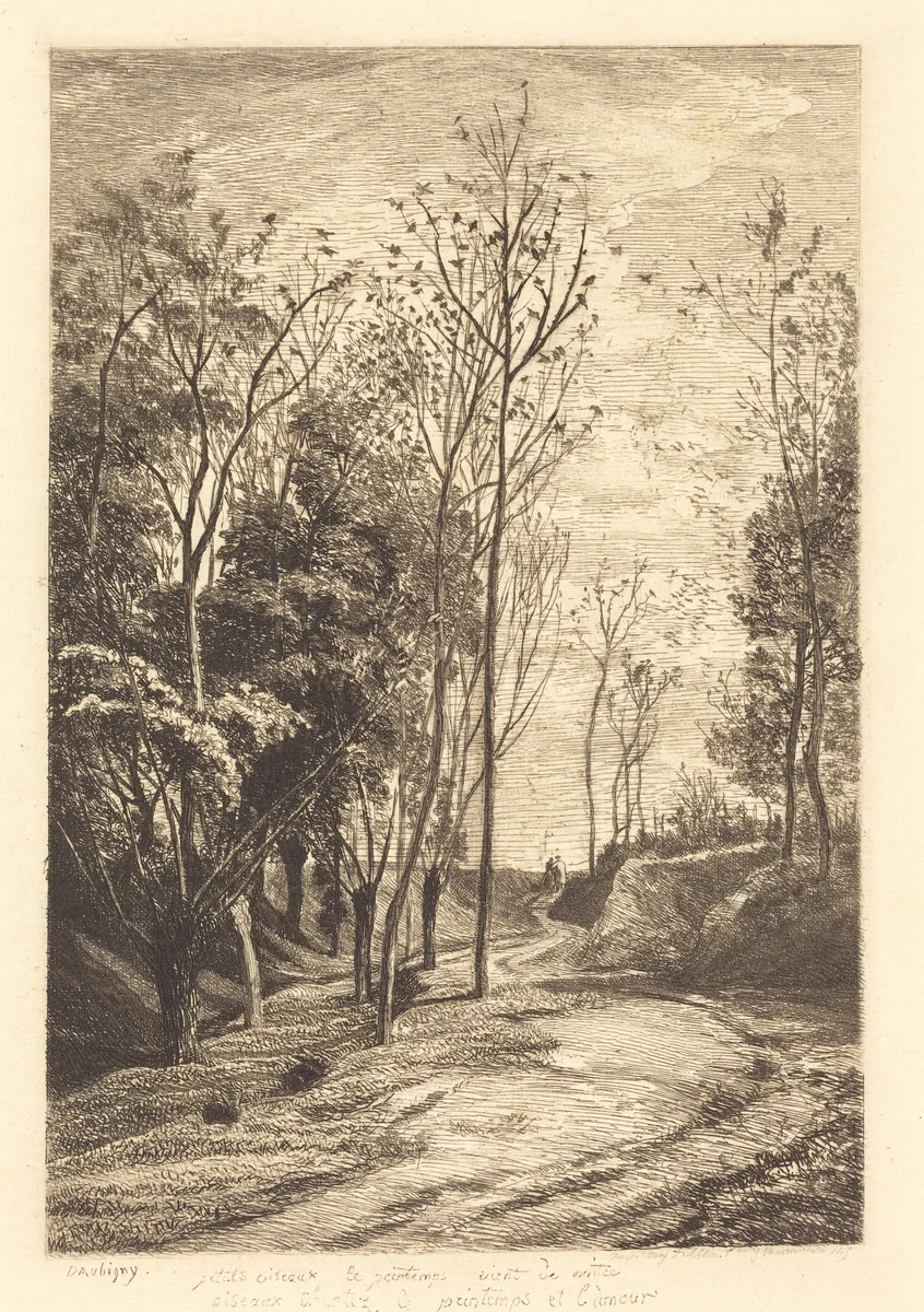 Little Birds (Les Petits oiseaux) by Charles-François Daubigny, print, 1850