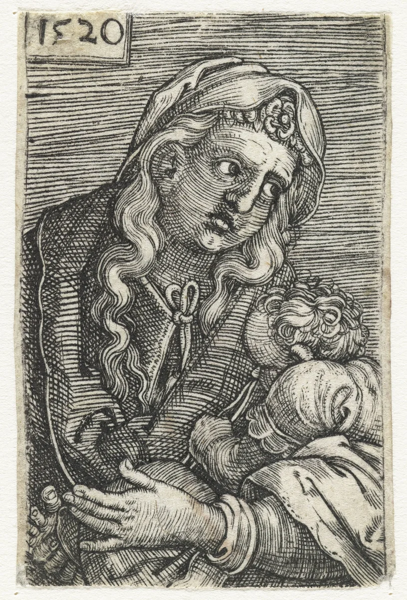 Maria met kind by Barthel Beham, print, 1520