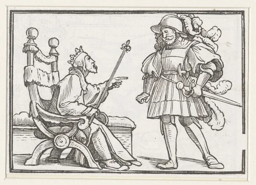 David stuurt Uria weg by Hans Holbein, print, 1538