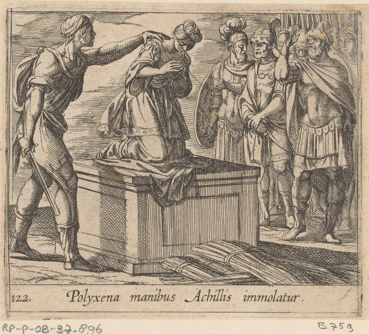 Offer van Polyxena by Antonio Tempesta, print, 1606