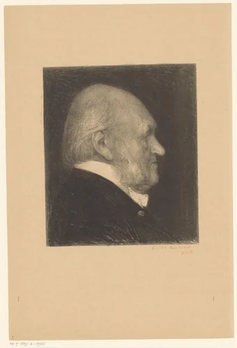 Portret van Nicolaas Beets by Jan Veth, print, 1891
