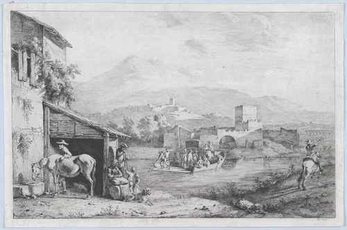 Garigliano Passage (Italy) by Jean Jacques de Boissieu, print, 1793