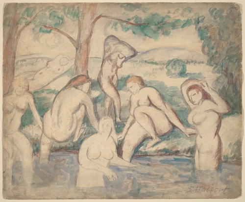 Bathers by Samuel Halpert, drawing, 1905