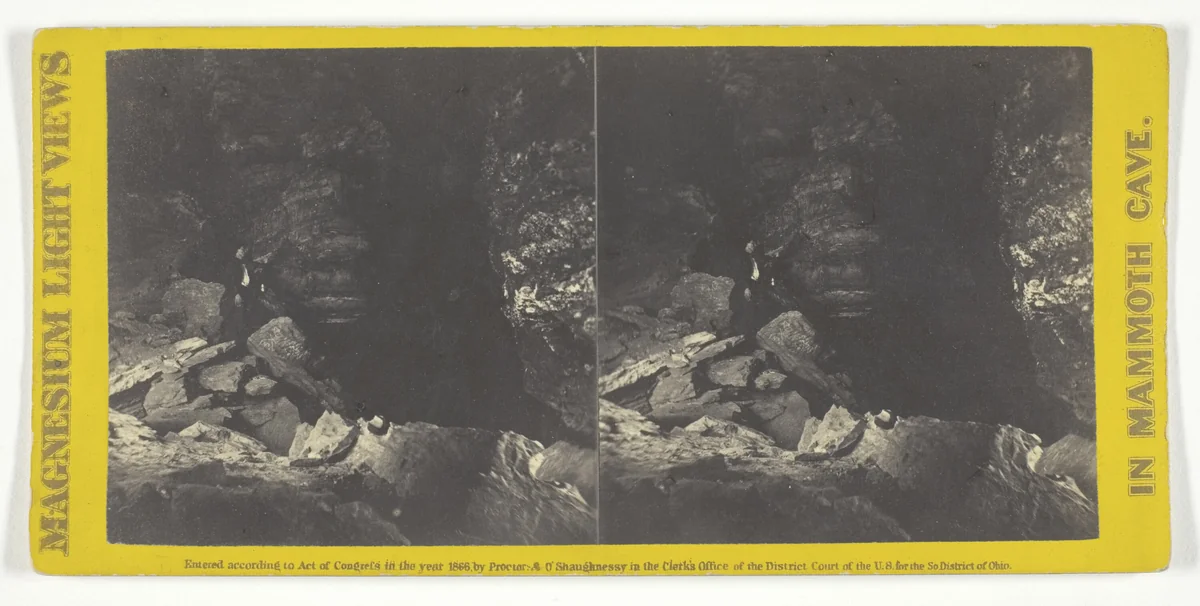 "Ole Bull's Concert Room", No. 34 from the series "Mammoth Cave Views" by Chas Waldack, photograph, 1866